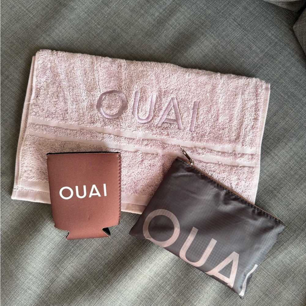 OUAI Travel Pouch with travel size products, towel and coozie - Picture 4 of 4